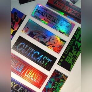 Set of 15 REFLECTIVE, GLOSSY Moto Fashion Stickers/AUTOMOTIVE;Car Racing;Kawaii;